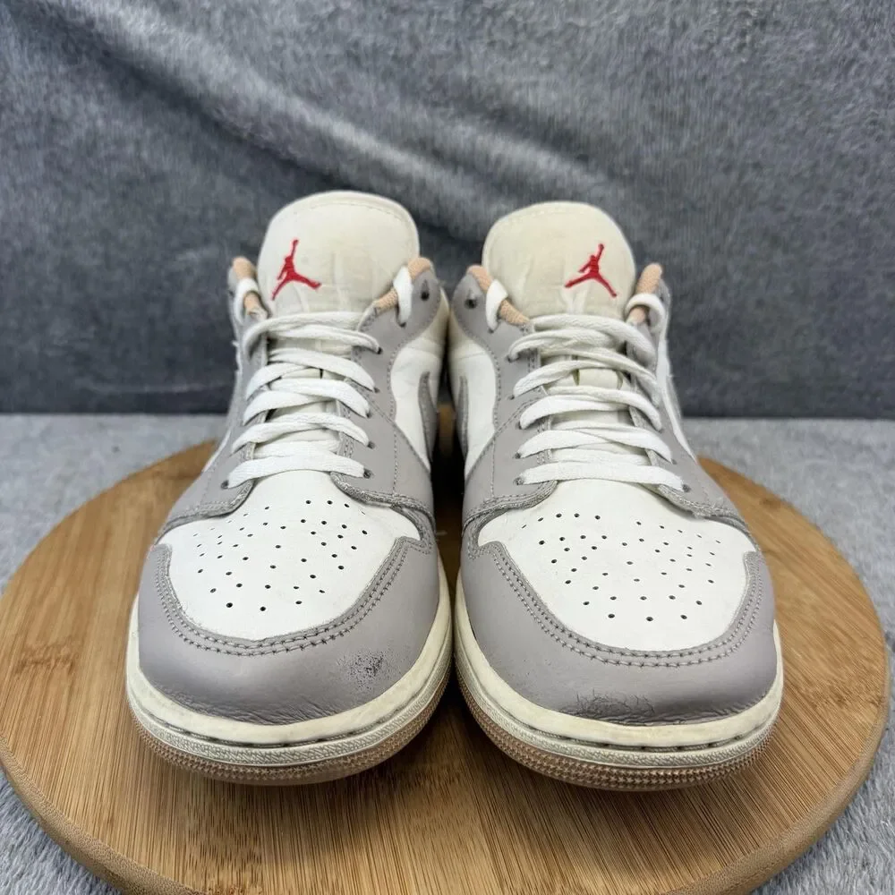 Jordan 1 Low Shoes Mens Size 11 White Gray Basketball 553558-169 Sneakers